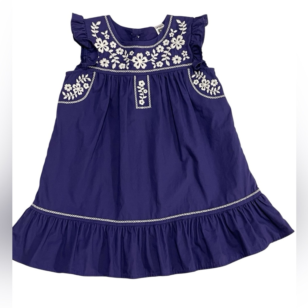 Carter’s Girl’s  Dress Purple Embroidered 24 Months Ruffled Cinco De Mayo